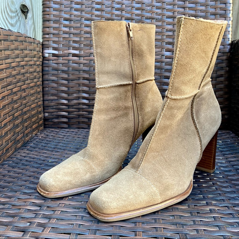 Brown suede boots